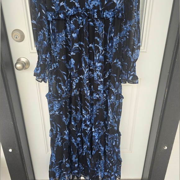 $159 Tommy Hilfiger Provincial Floral Chiffon Ruffled Dress Sz 4 Tiered New Mesh - Picture 9 of 15